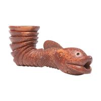 Western Great Lakes Catlinite Bowl, Metamorphosing Fish