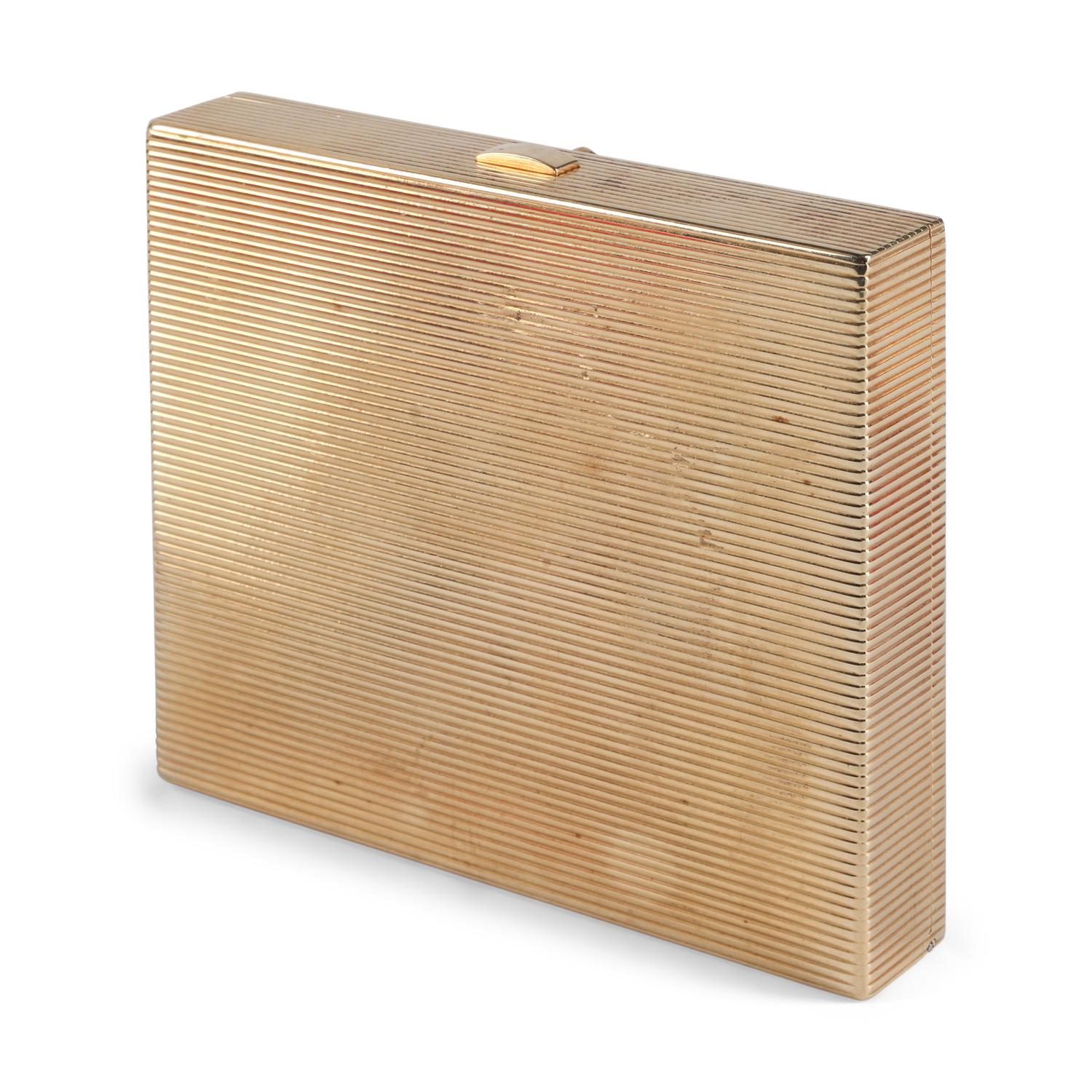 An Art Deco 14-Karat Gold, Diamond and Ruby Box