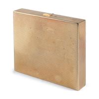 An Art Deco 14-Karat Gold, Diamond and Ruby Box
