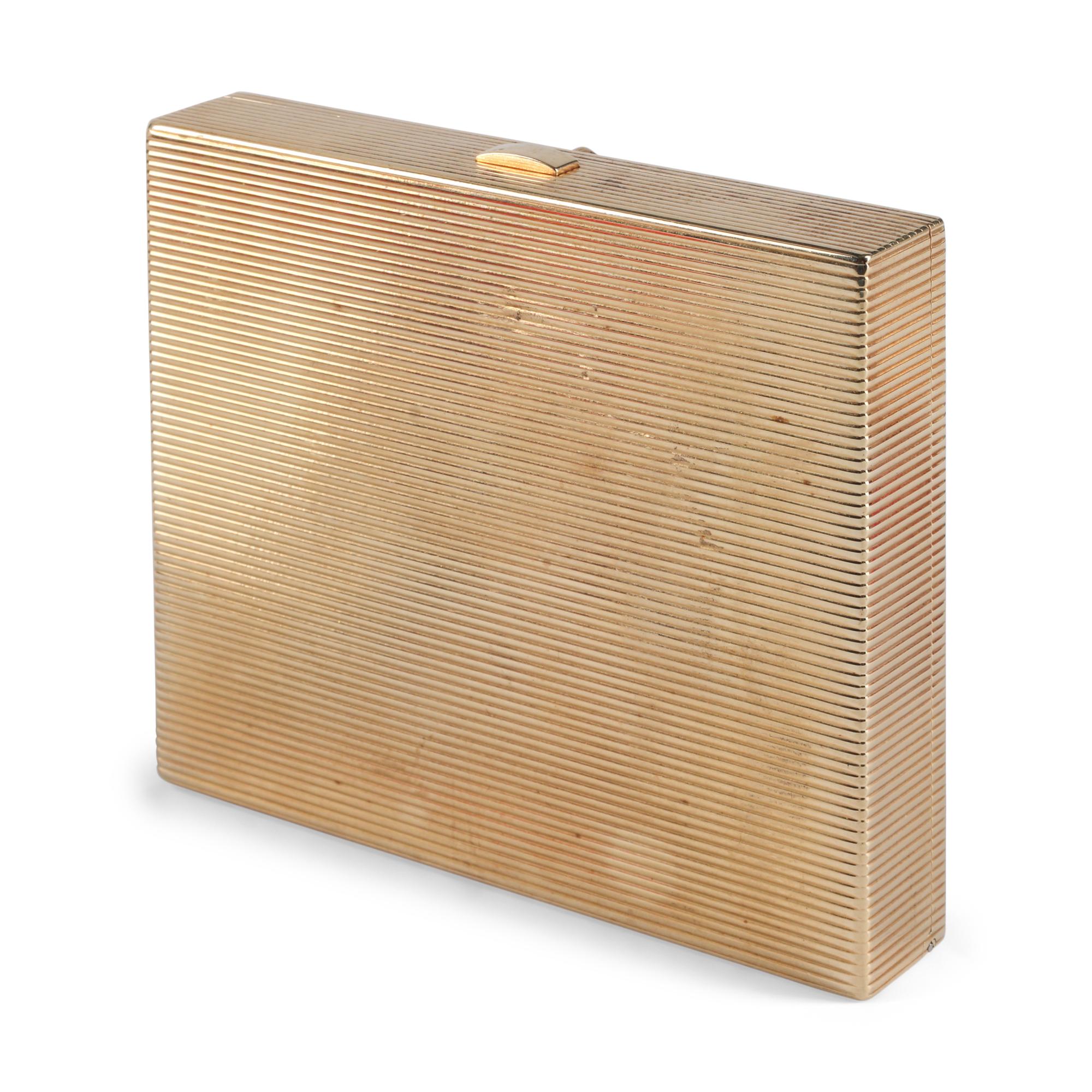 An Art Deco 14-Karat Gold, Diamond and Ruby Box