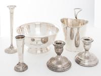 An Italian Silver Bottle Holder Height 6 1/2 inches.