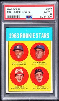 A 1963 Topps Pete Rose Rookie Card No. 537 (PSA 6 EX-MT)