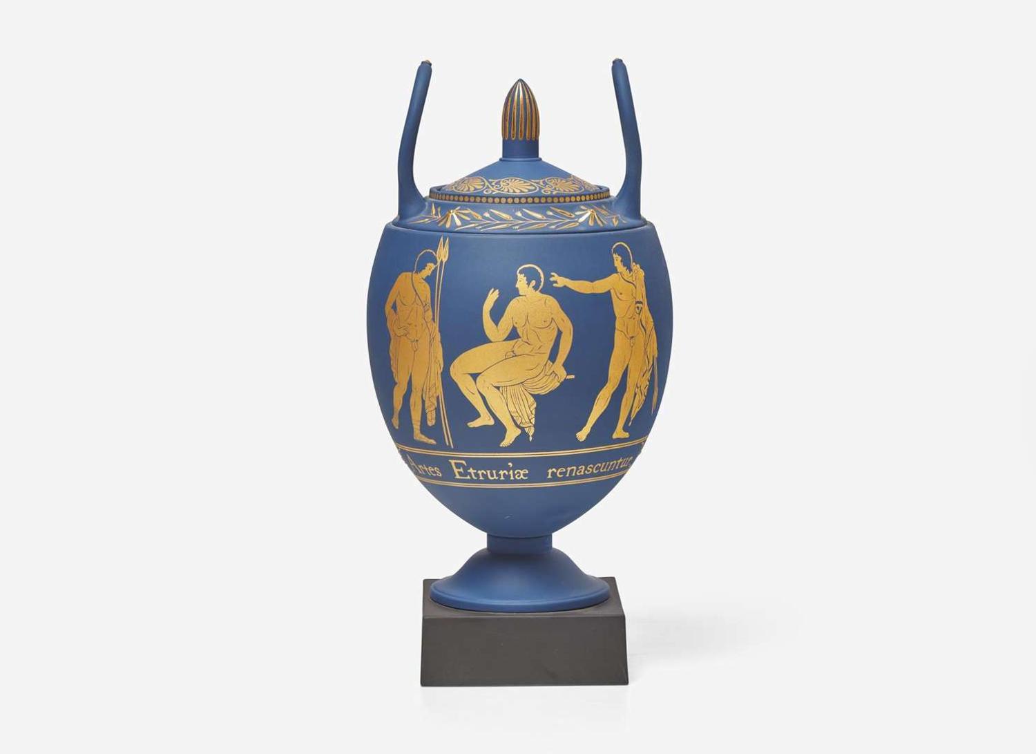 A Wedgwood Saxon Blue Jasperware First Day's Vase, UK, 2009