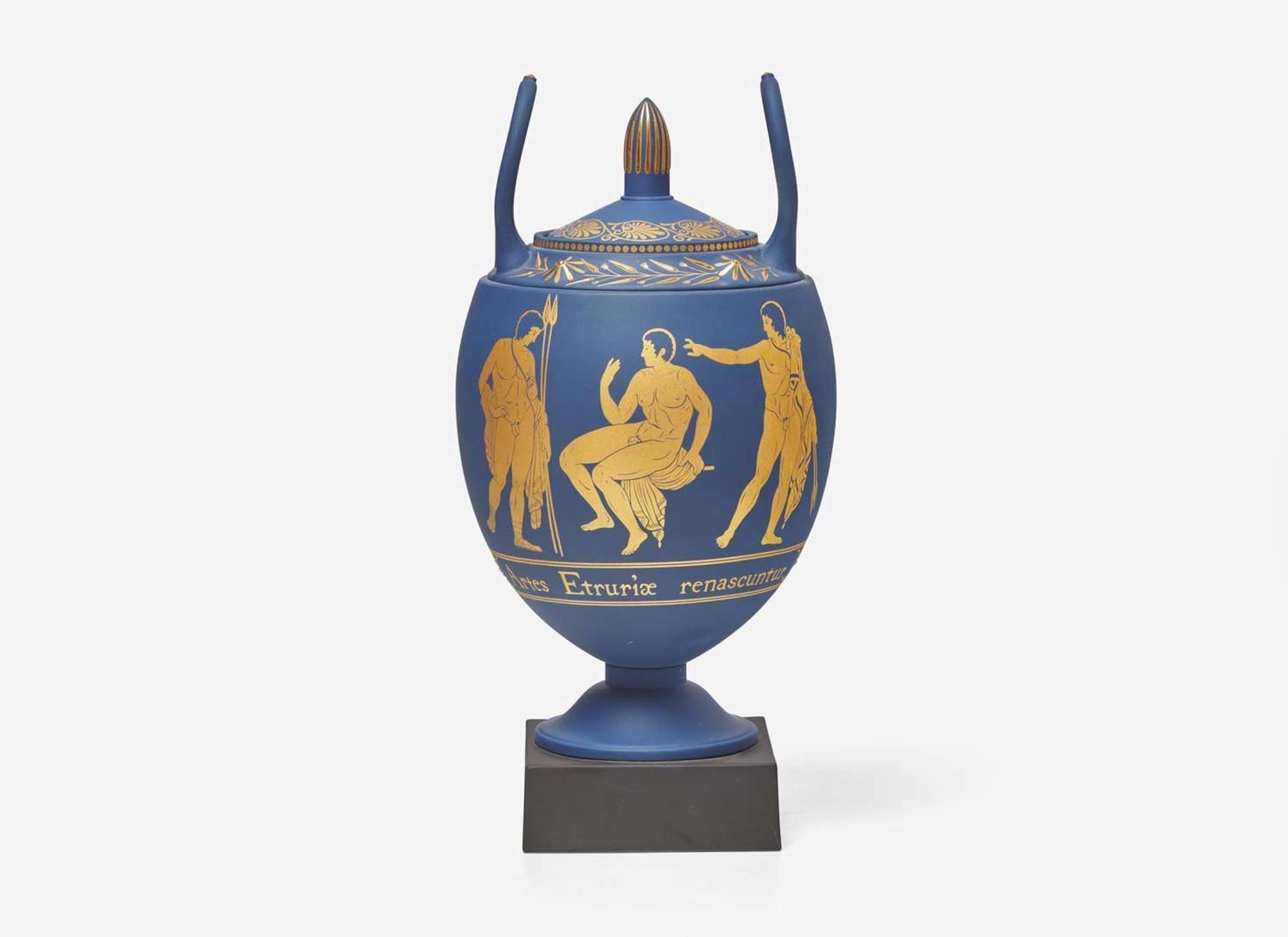 A Wedgwood Saxon Blue Jasperware First Day's Vase, UK, 2009