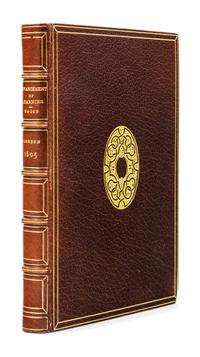 BACON, Francis (1561-1626). The Twoo Bookes of Francis Bacon. Of the proficience and advancement of Learning, divine and humane. London: [Thomas Purfoot and Thomas Creede] for Henrie Tomes, 1605.
