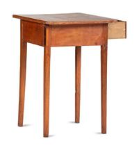 A Country Federal Red-Wash Pine One-Drawer Work Table