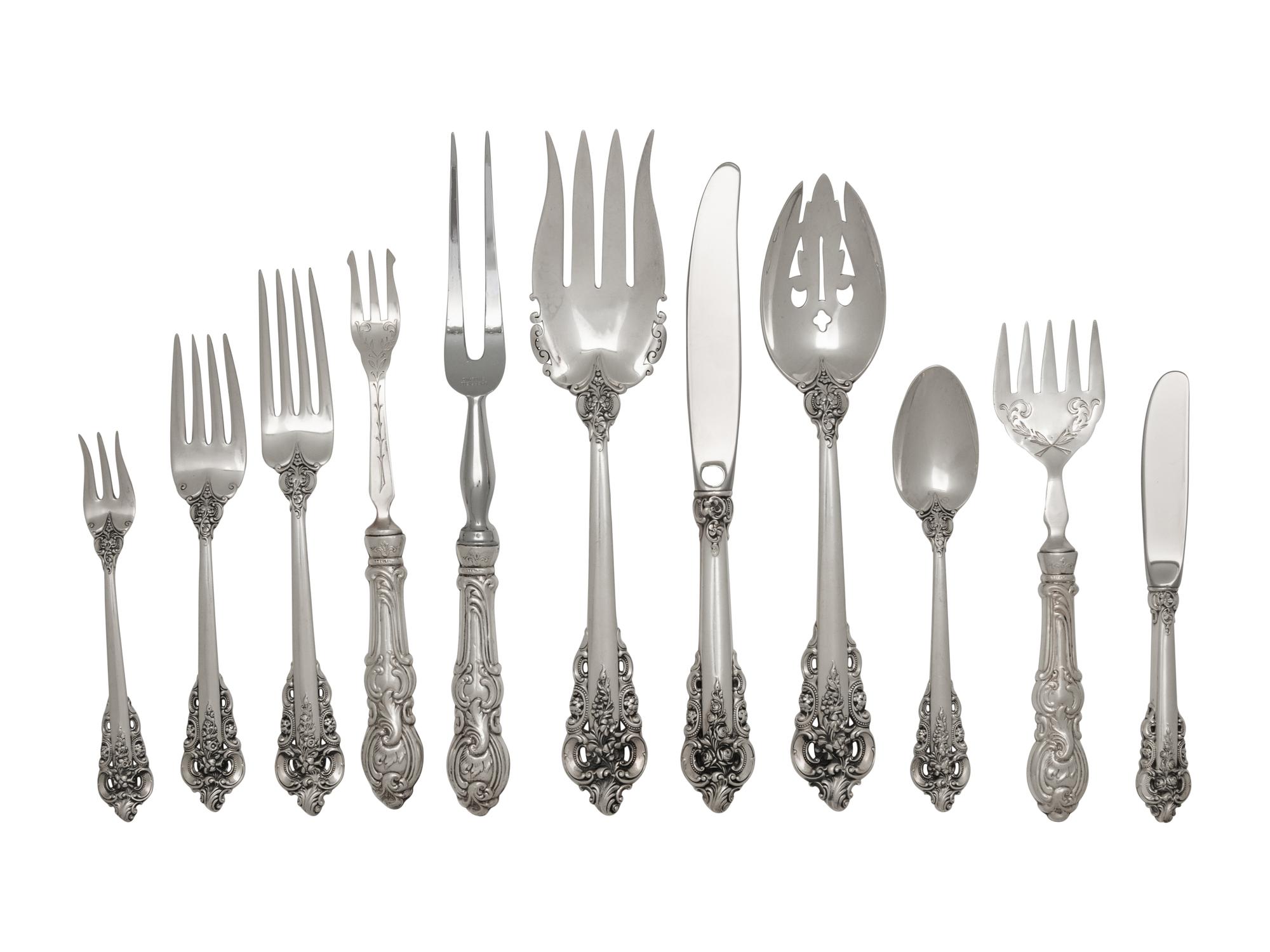 A Wallace Grand Baroque Silver Flatware Service
