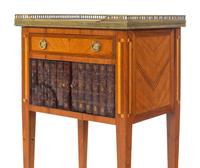 A Louis XV Style Marble-Top Mahogany Side Table