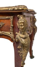 A Louis XV Style Bronze-Mounted Kingwood Bureau Plat