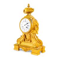 A French Neoclassical Gilt Bronze Mantel Clock