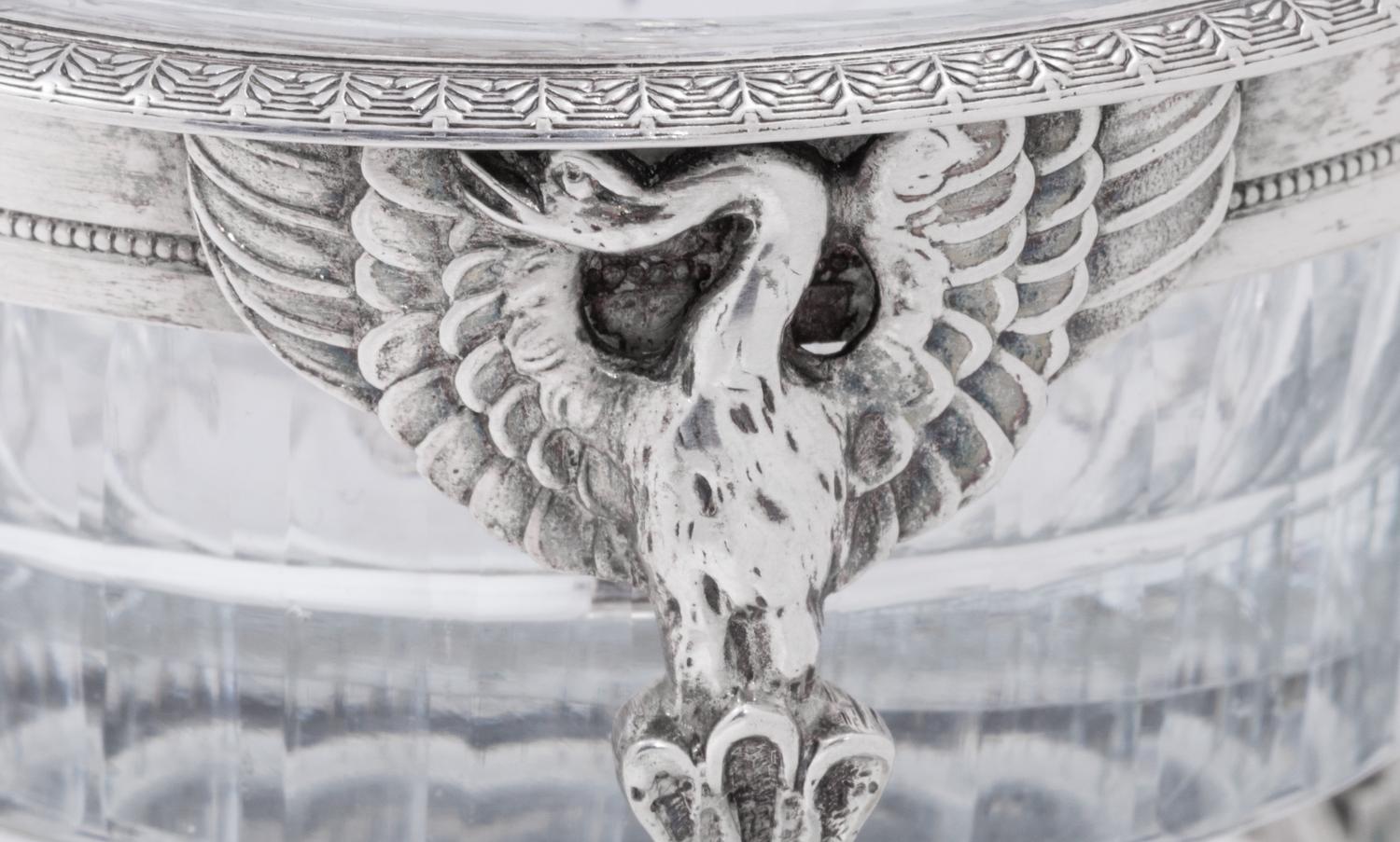 A Pair of French Silver Twin Salts
