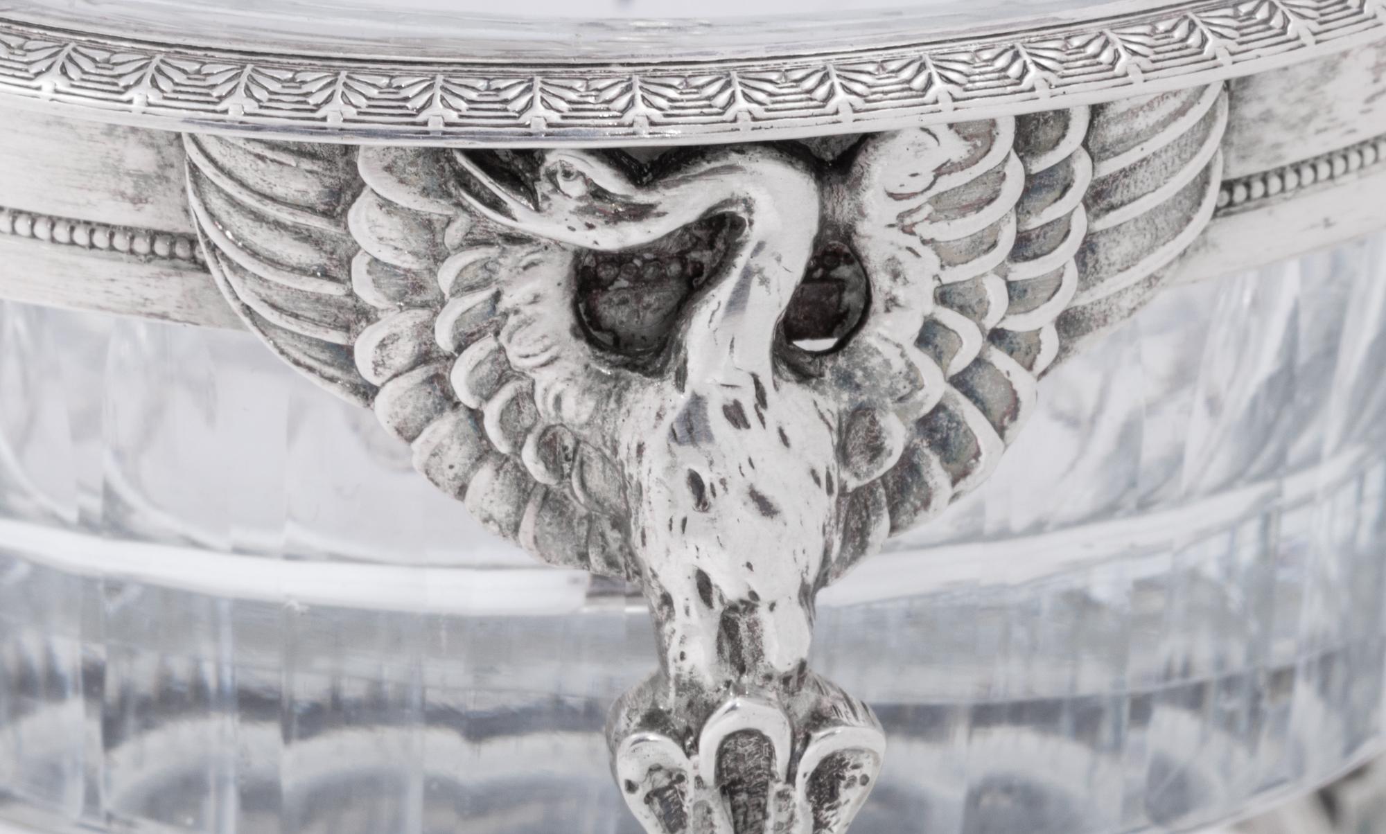 A Pair of French Silver Twin Salts