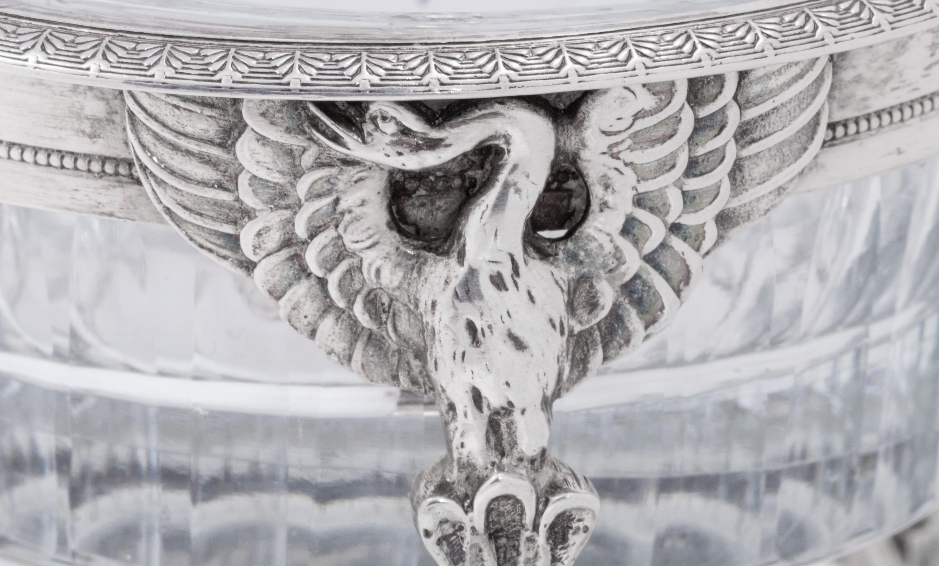A Pair of French Silver Twin Salts