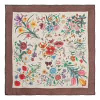 Five Designer Silk Scarves: Two Hermès, Gucci, Bottega Veneta, Pierre Cardin