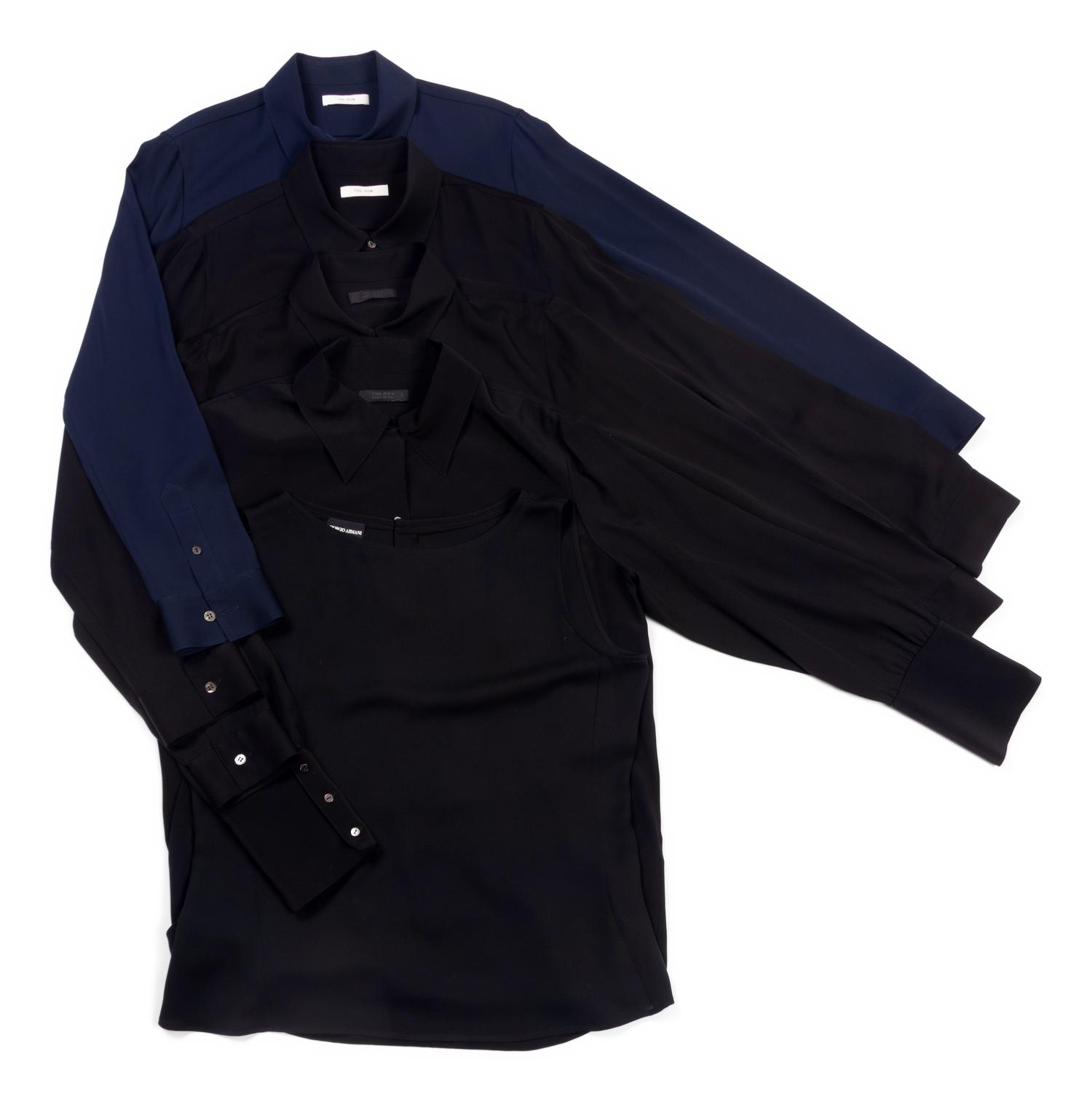 Five Silk Designer Tops: One Giorgio Armani, Four The Row