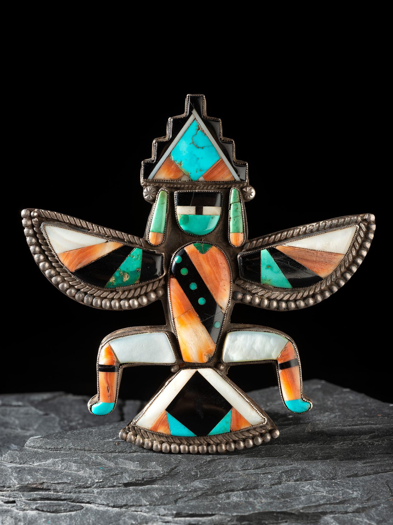 Mosaic Inlay Knifewing Pin / Brooch