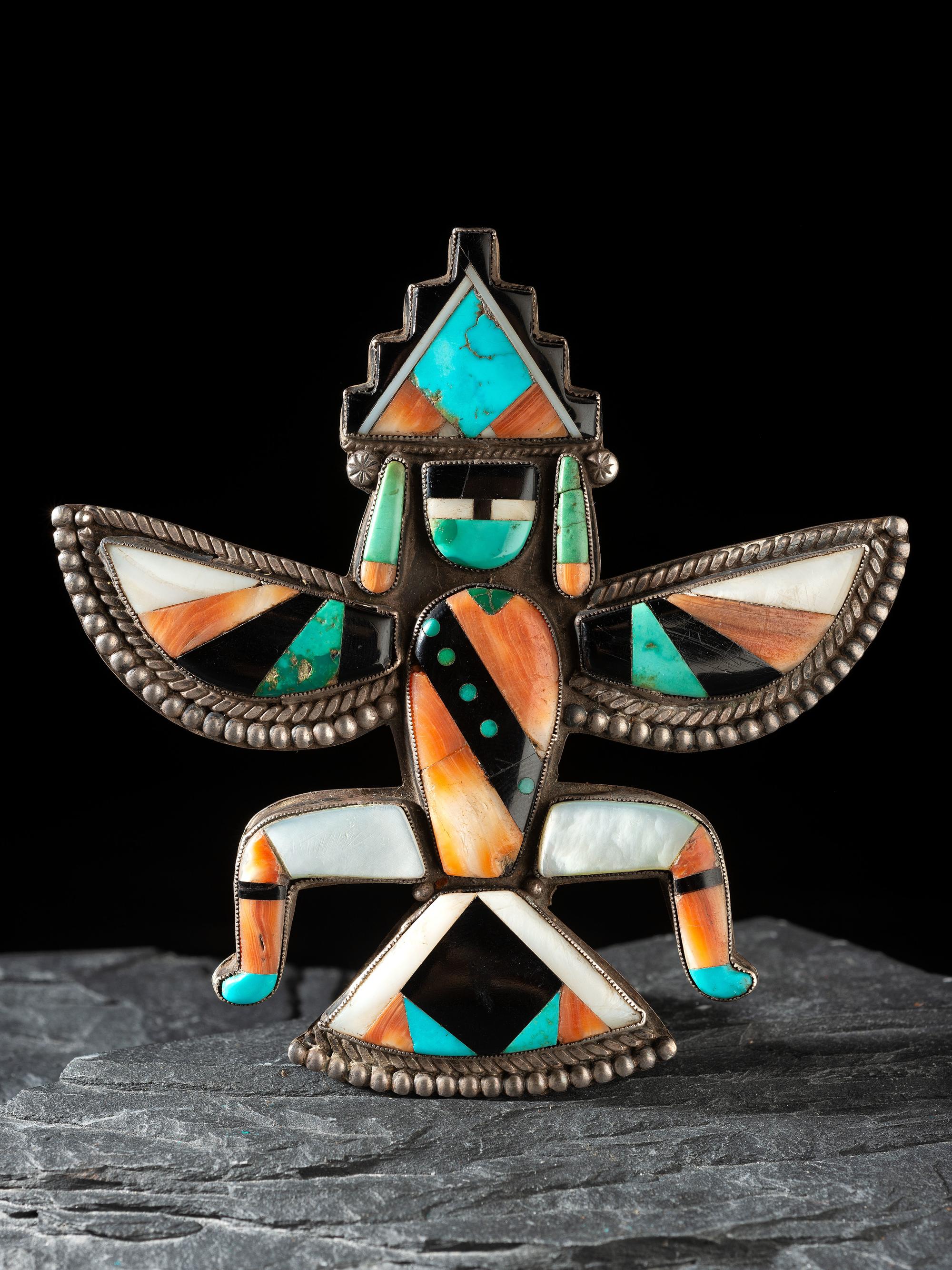 Mosaic Inlay Knifewing Pin / Brooch