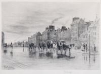 Felix Hilaire Buhot, (French, 1847-1898), Une Matinee d'Hiver au Quai de l'Hotel-Dieu, 1876