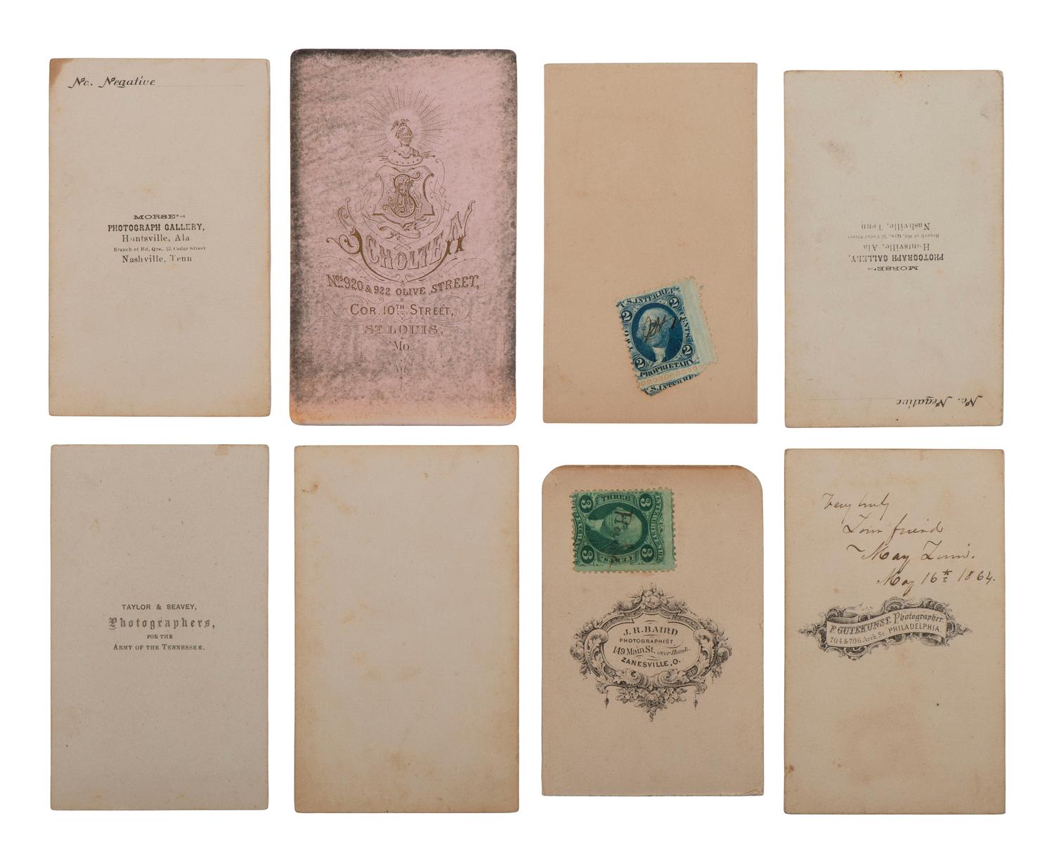 [CIVIL WAR]. Collection of 62 CDVs assembled by General David Sloane Stanley, incl. Civil War generals and Sioux subjects involved in the 1862 Dakota Uprising.