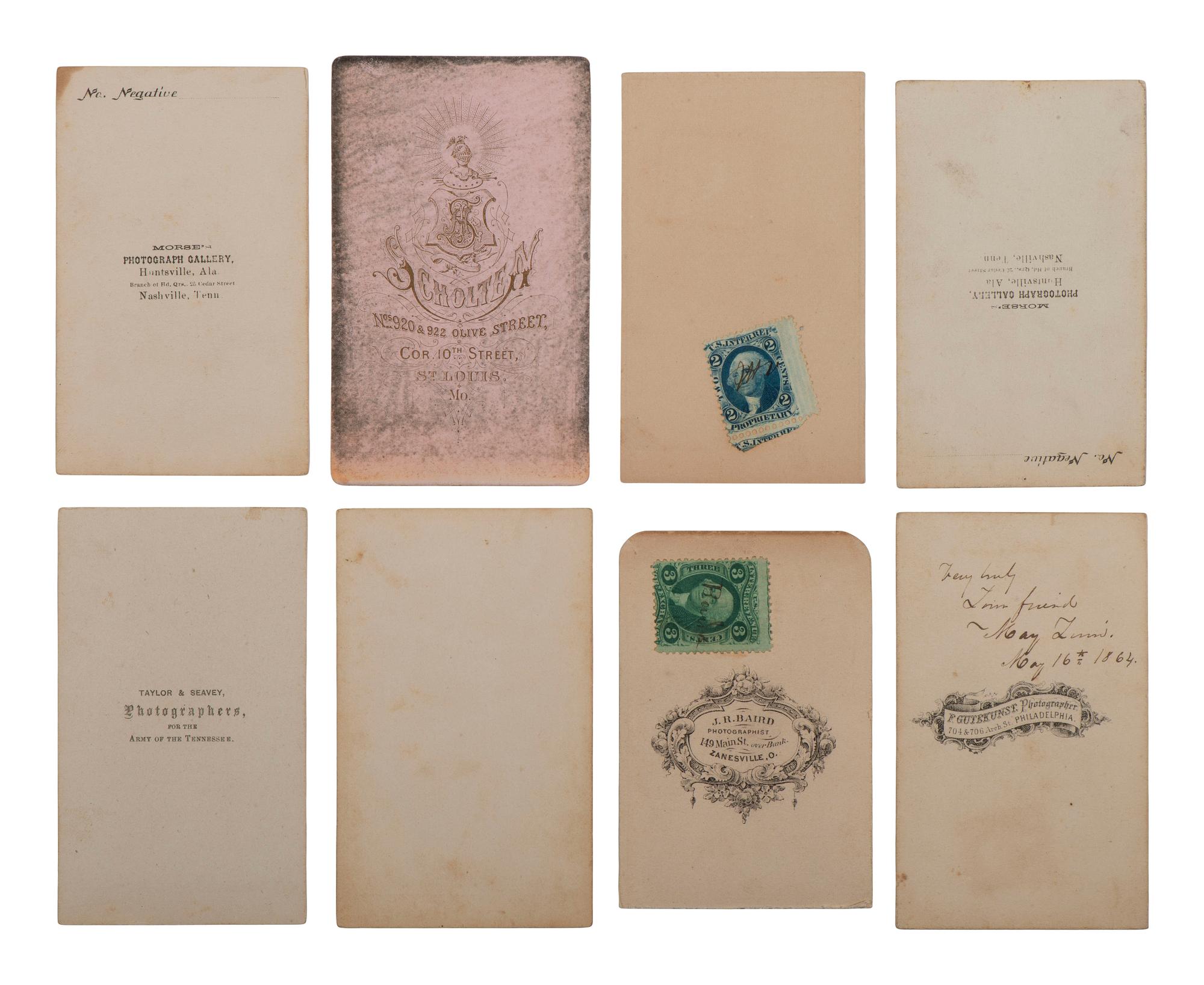 [CIVIL WAR]. Collection of 62 CDVs assembled by General David Sloane Stanley, incl. Civil War generals and Sioux subjects involved in the 1862 Dakota Uprising.