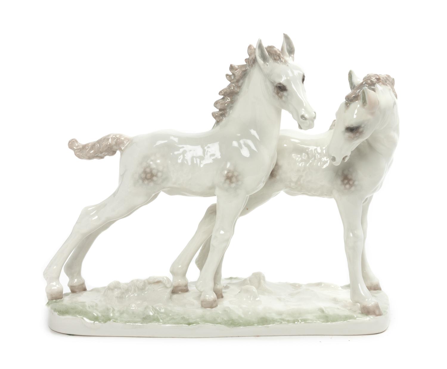 A Hutschenreuther Porcelain Figural Group, Karl Tutter Width 12 inches. — MID 20TH CENTURY