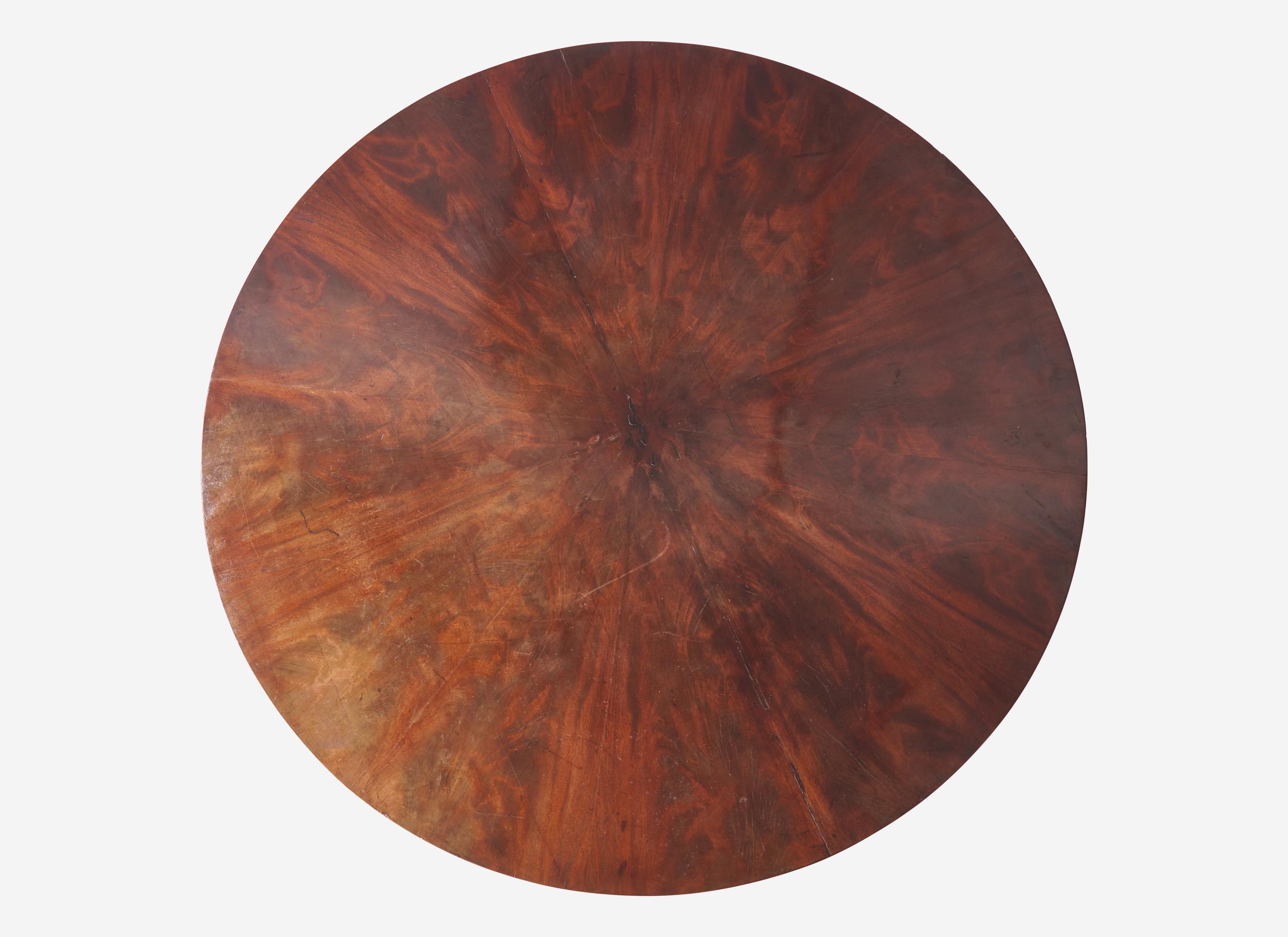 A Regency Parcel Gilt and Figured Mahogany Breakfast Table