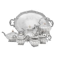 An English Silver Six-Piece Tea and Coffee Service