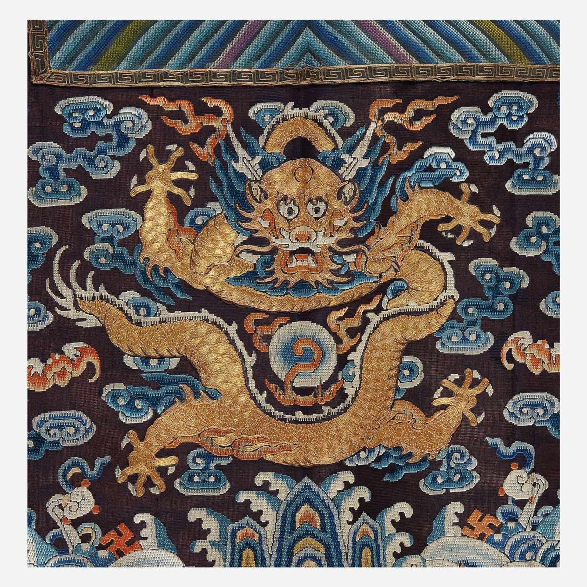 An unusual Chinese embroidered gauze woman's vest, Xiapei 刺绣女士马甲霞帔 Third quarter 19th century ???????