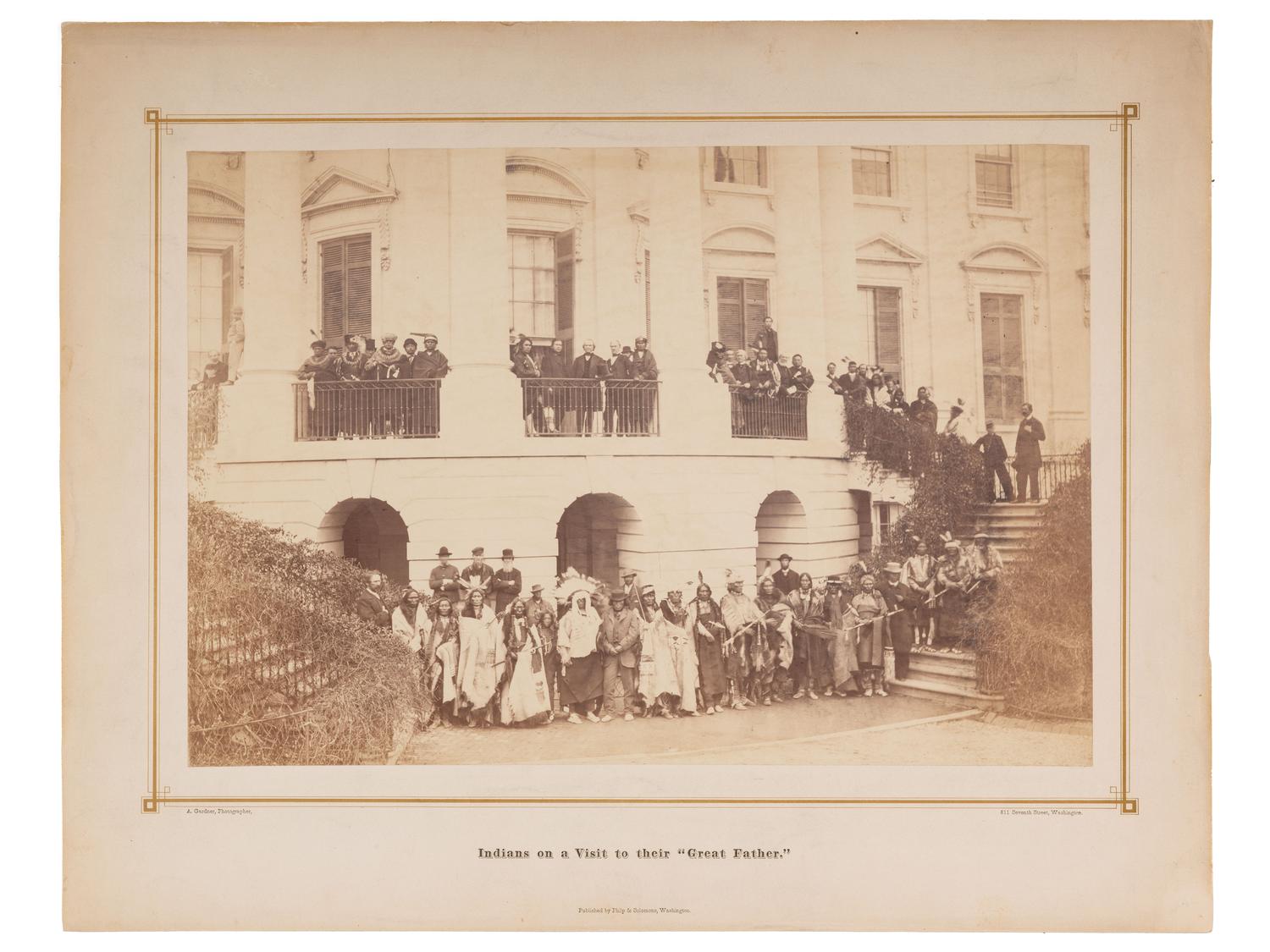 GARDNER, Alexander (1821-1882), photographer. Indians on Visit to their "Great Father." Washington, DC, 23 February 1867.