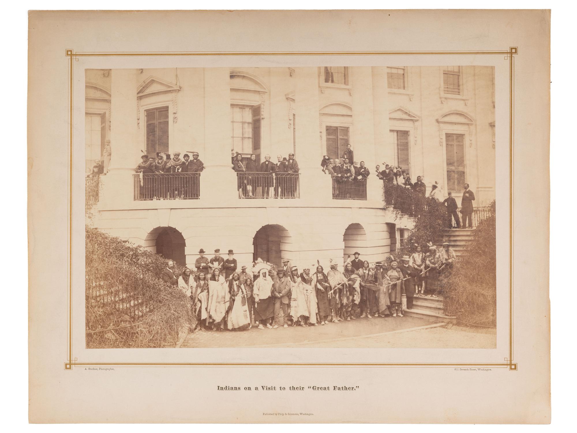 GARDNER, Alexander (1821-1882), photographer. Indians on Visit to their "Great Father." Washington, DC, 23 February 1867.
