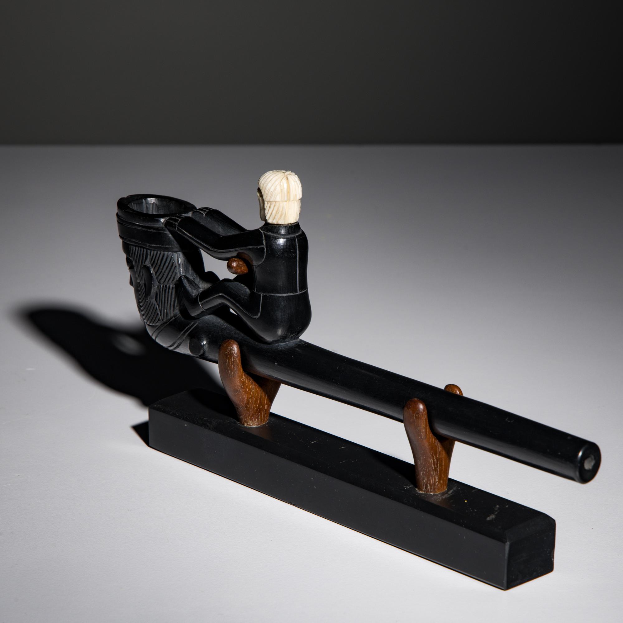 Haida Argillite Portrait Pipe