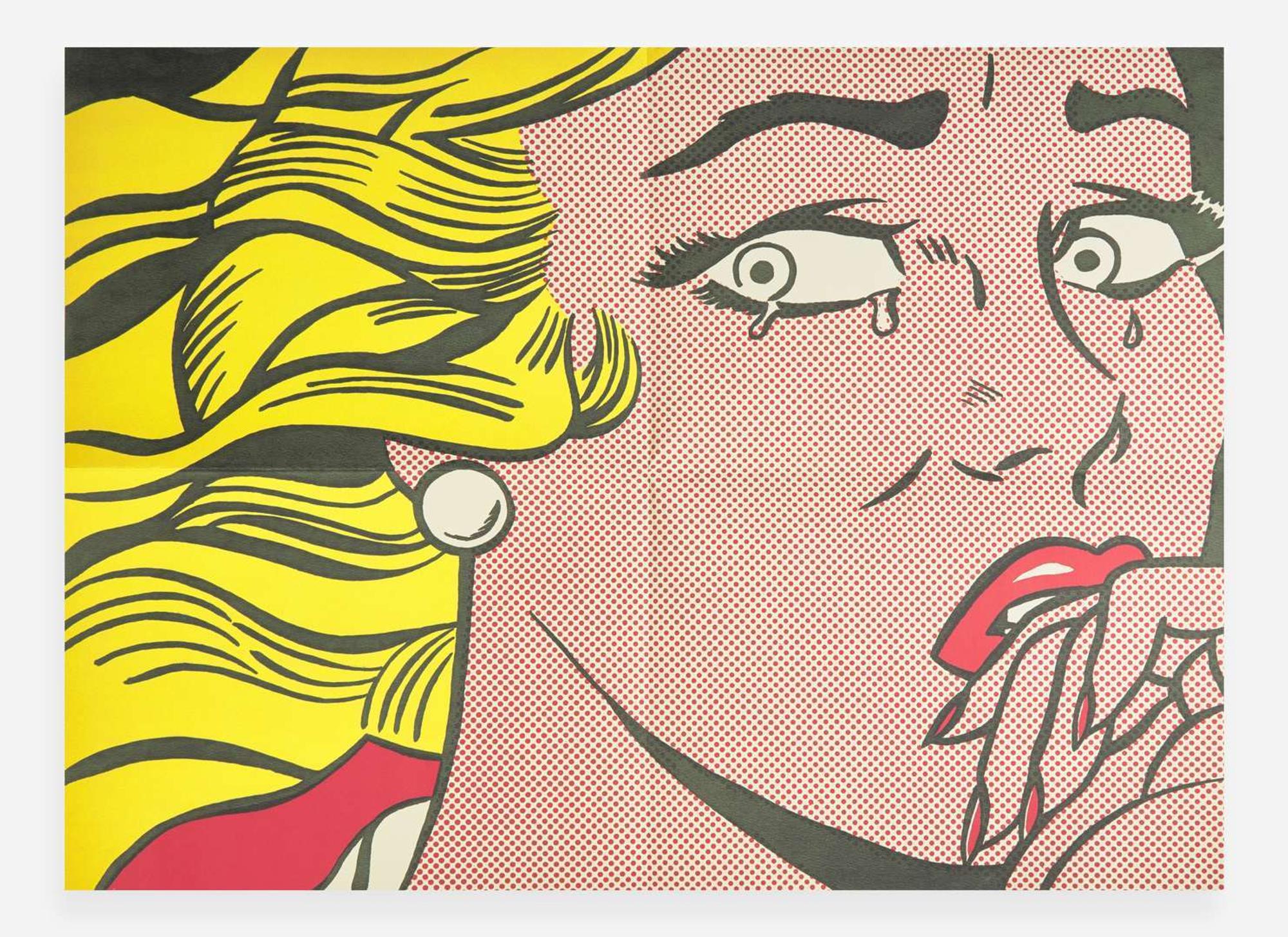 [Art] [Lichtenstein, Roy]: (Crying Girl) Printed Invitation to Lichtenstein's Exhibition at Leo Castelli