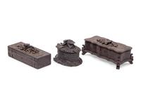 Three Black Forest Carved Boxes