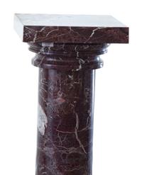 A Pair of Rouge Marble Pedestals