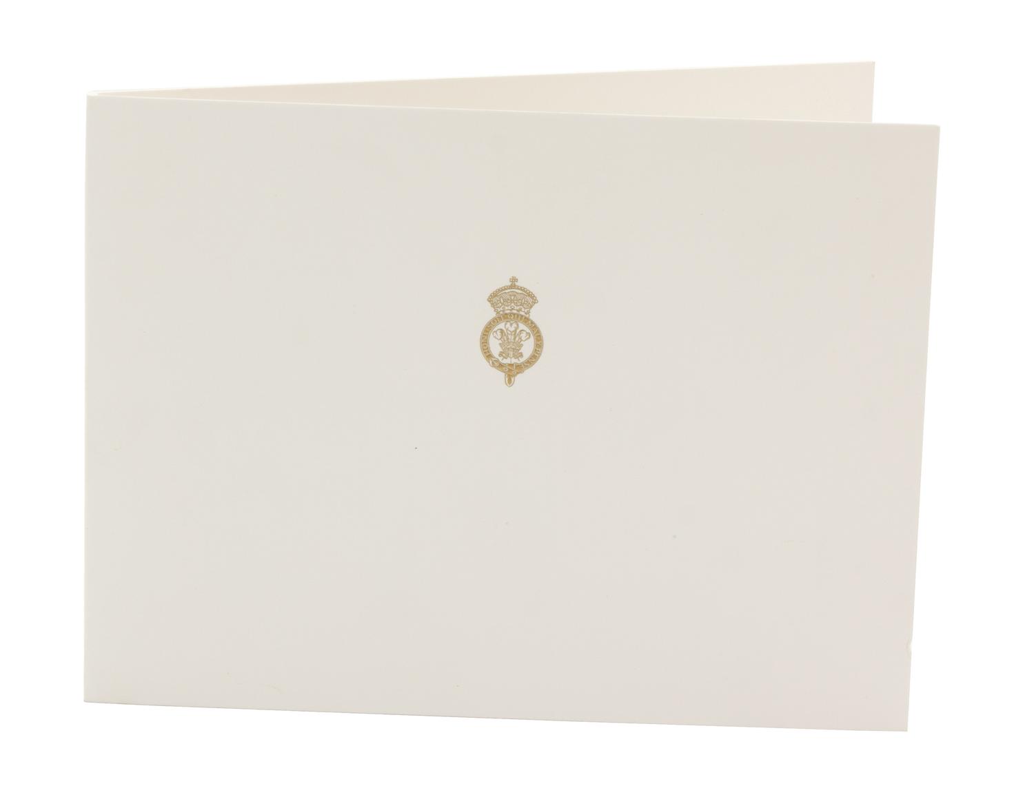 A Christmas Card of Highgrove Team with Princes William, Charles and Harry, 2001 Height 6 x width 15 inches.
