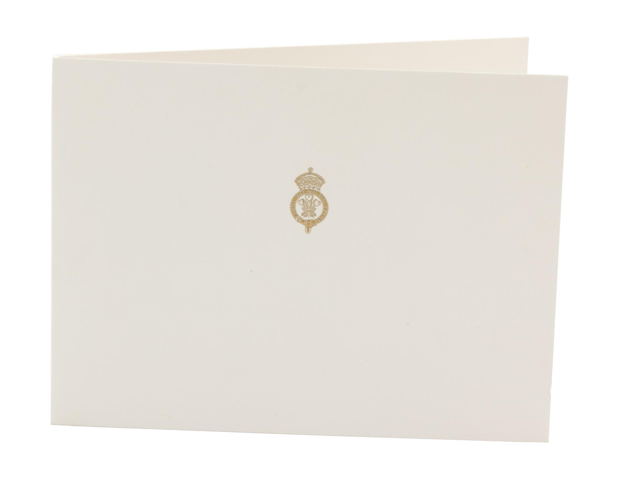 A Christmas Card of Highgrove Team with Princes William, Charles and Harry, 2001 Height 6 x width 15 inches.