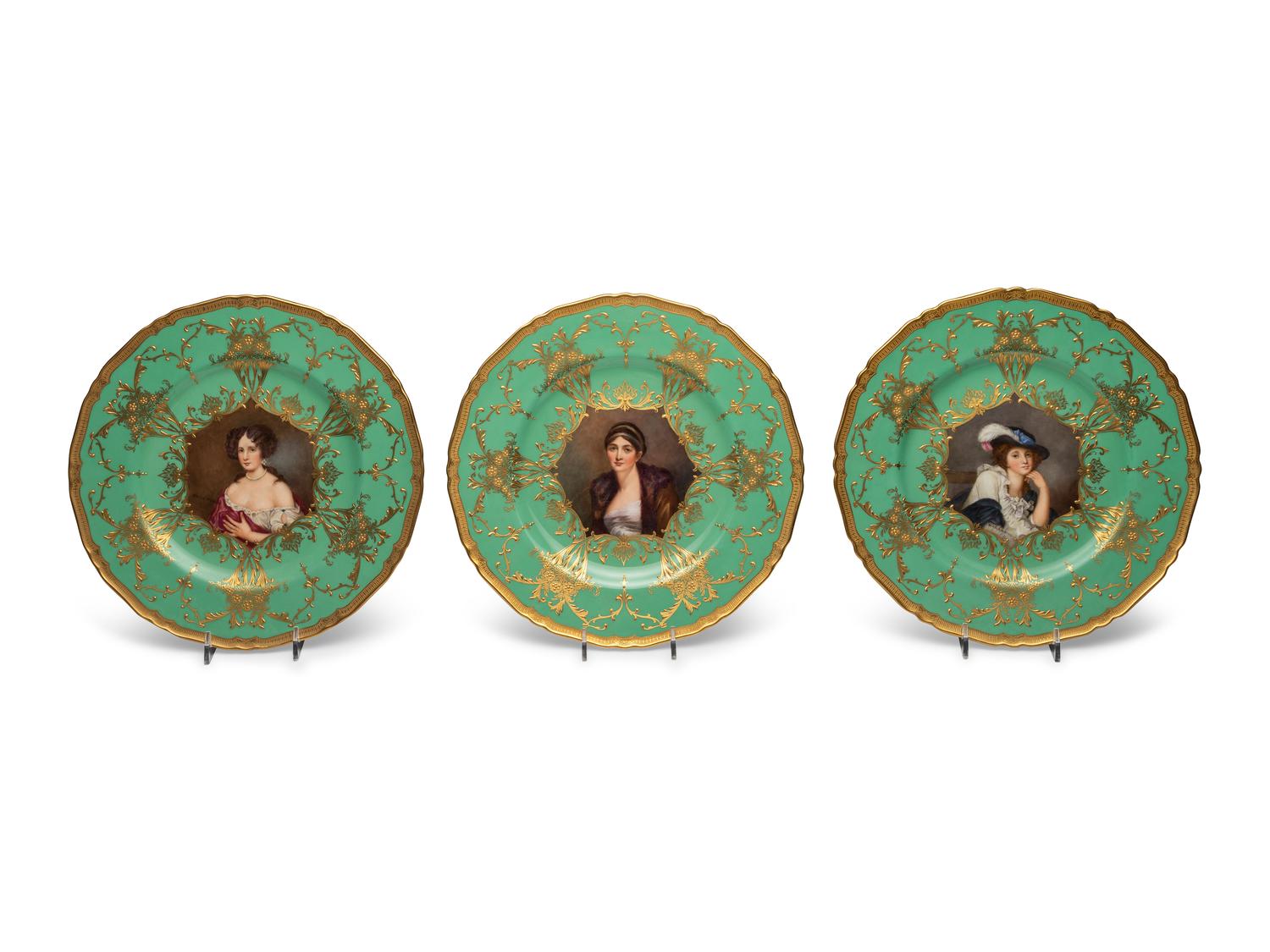 A Set of Twelve Royal Worcester Porcelain Cabinet Plates