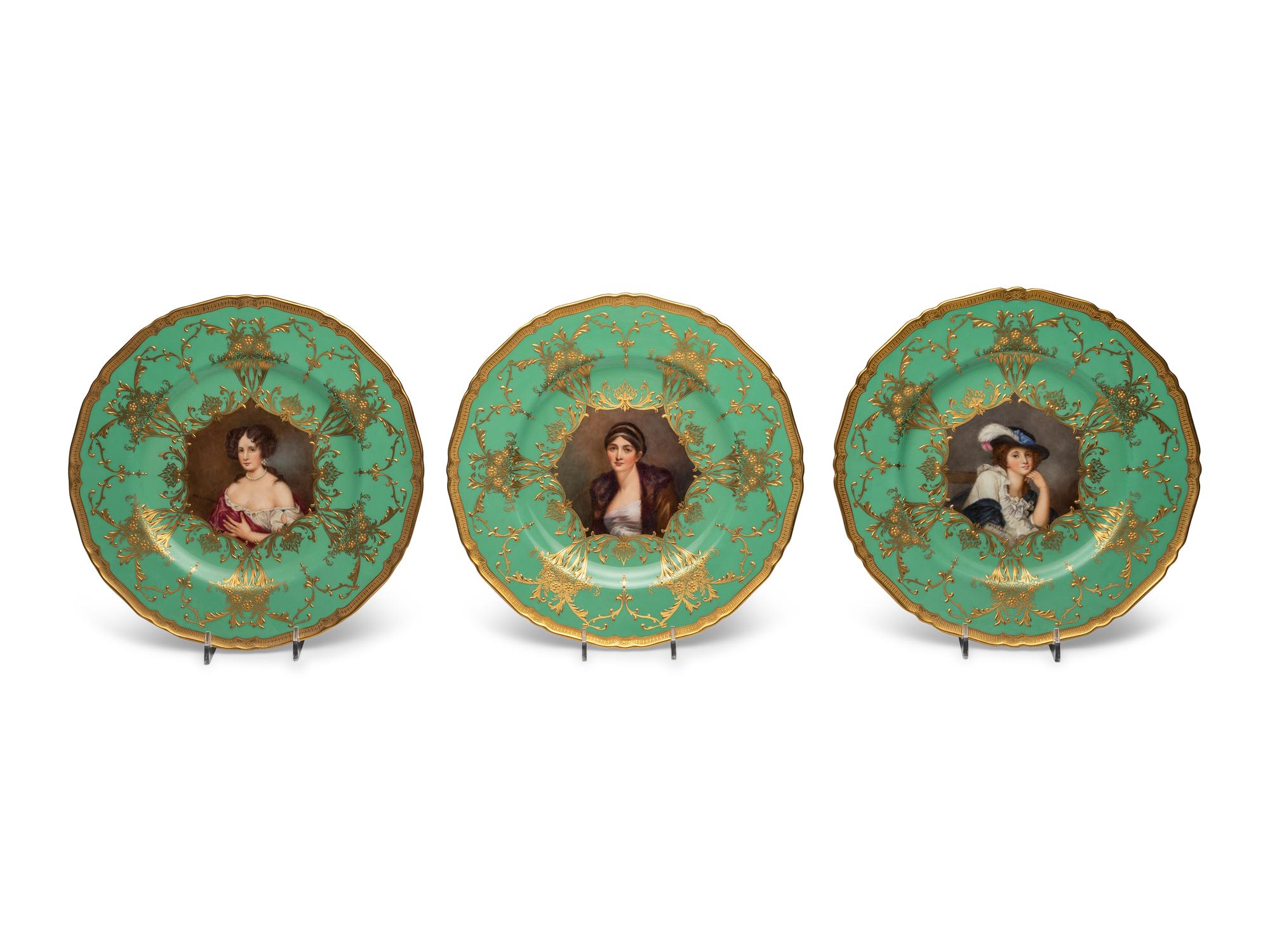 A Set of Twelve Royal Worcester Porcelain Cabinet Plates