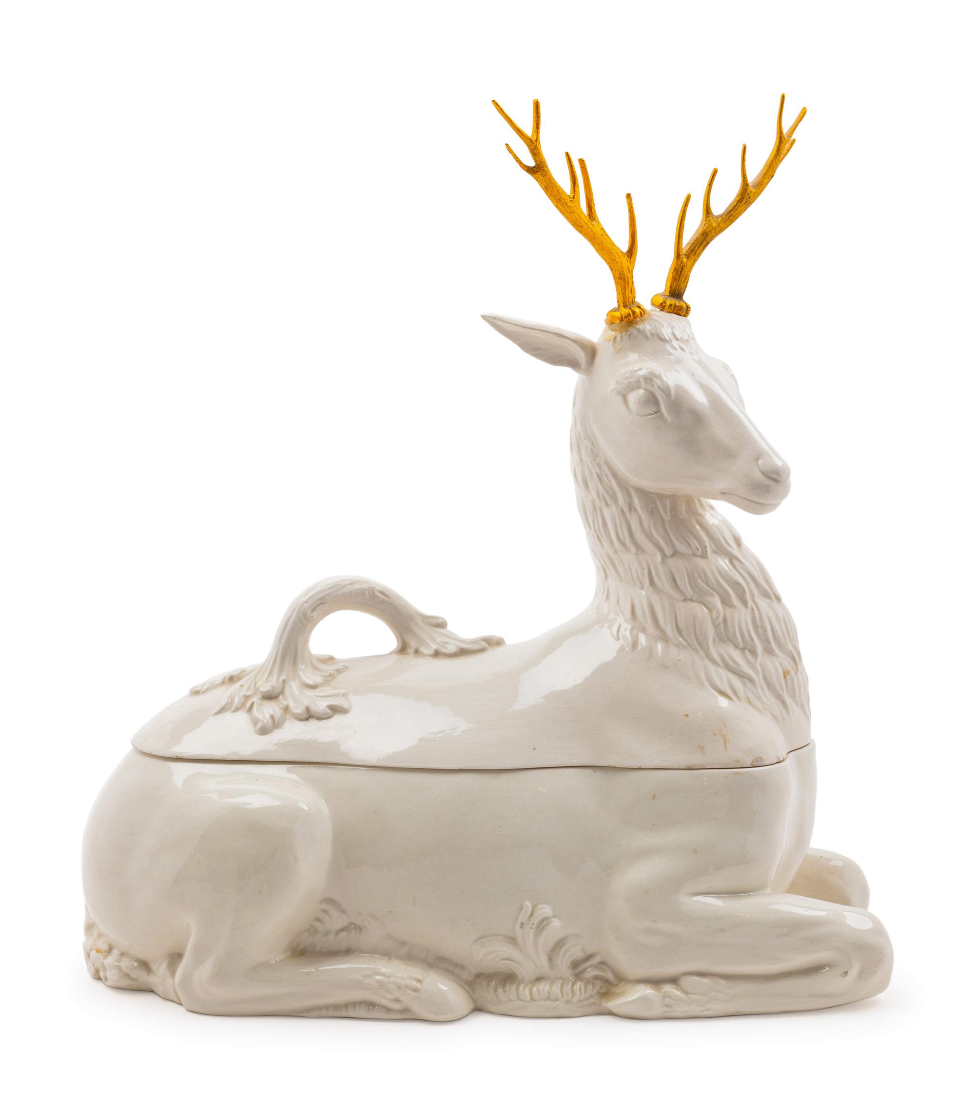 A Mottahedeh Porcelain Stag
