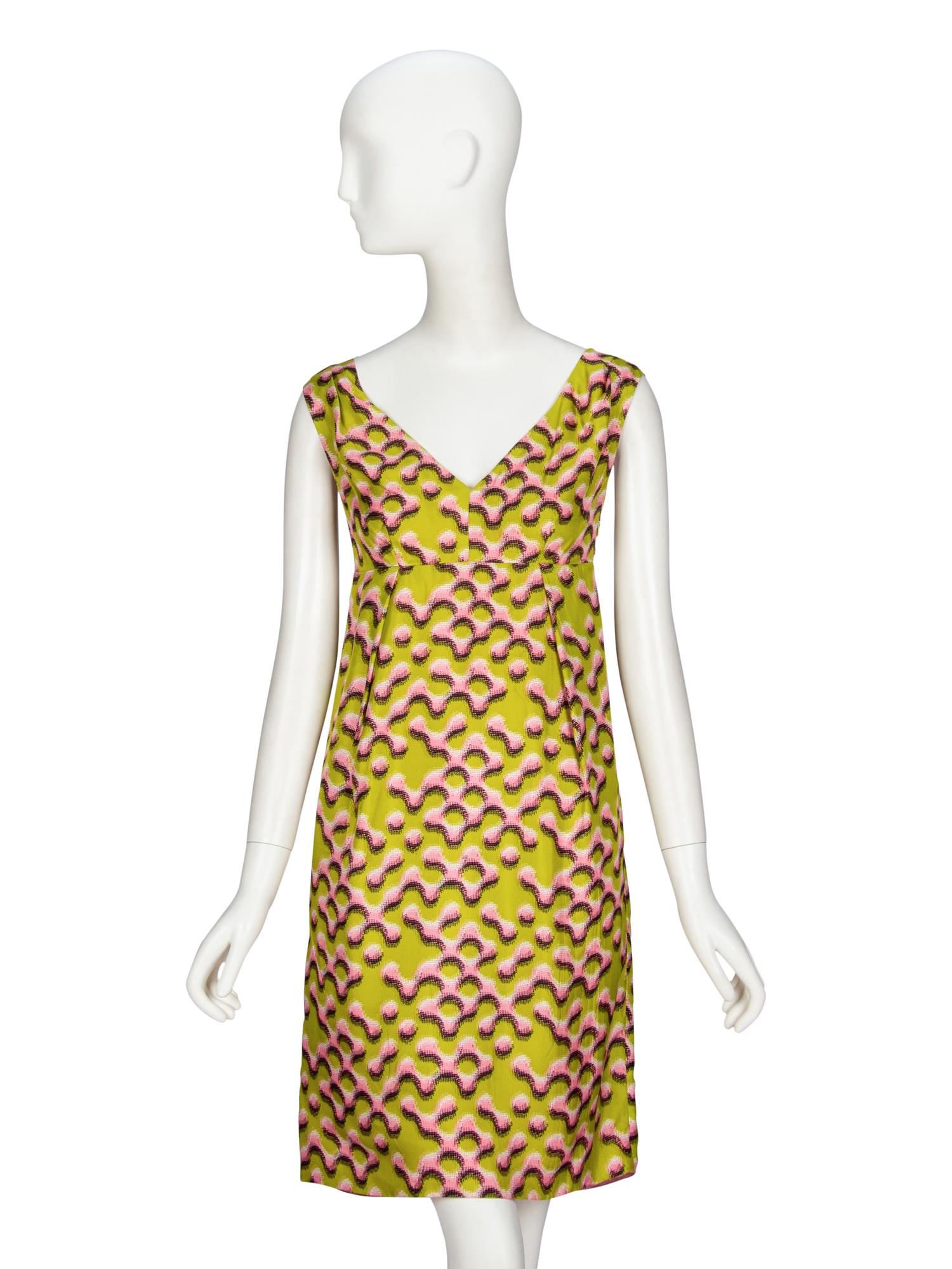 PRADA, PRINTED SILK DRESS, A/W 2015