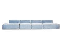 Rope Four-Piece Blue Velvet Modular Sofa Denmark