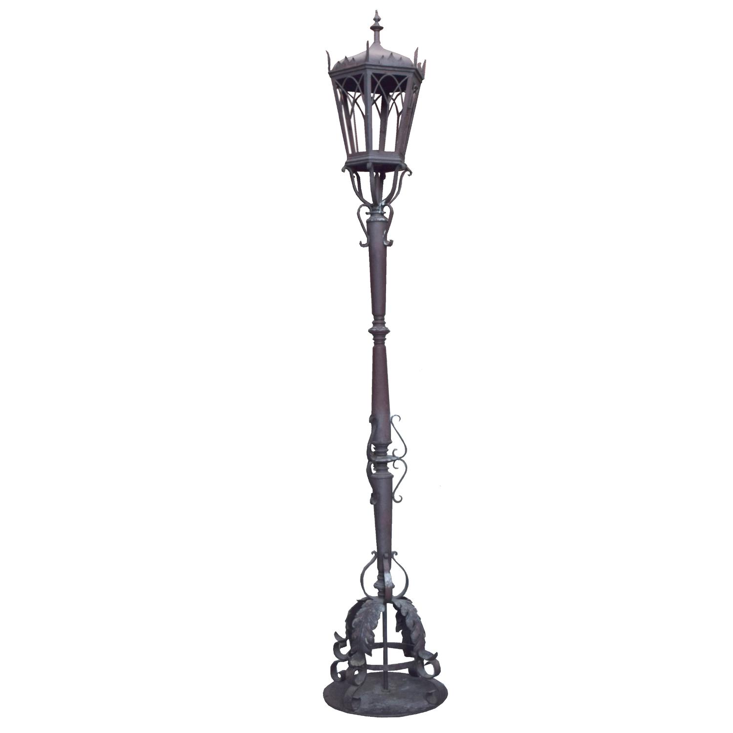 A Pair of Argentine Wrought Iron Torchieres 21" W x 21" D x 117" H — Argentina, Circa 1930