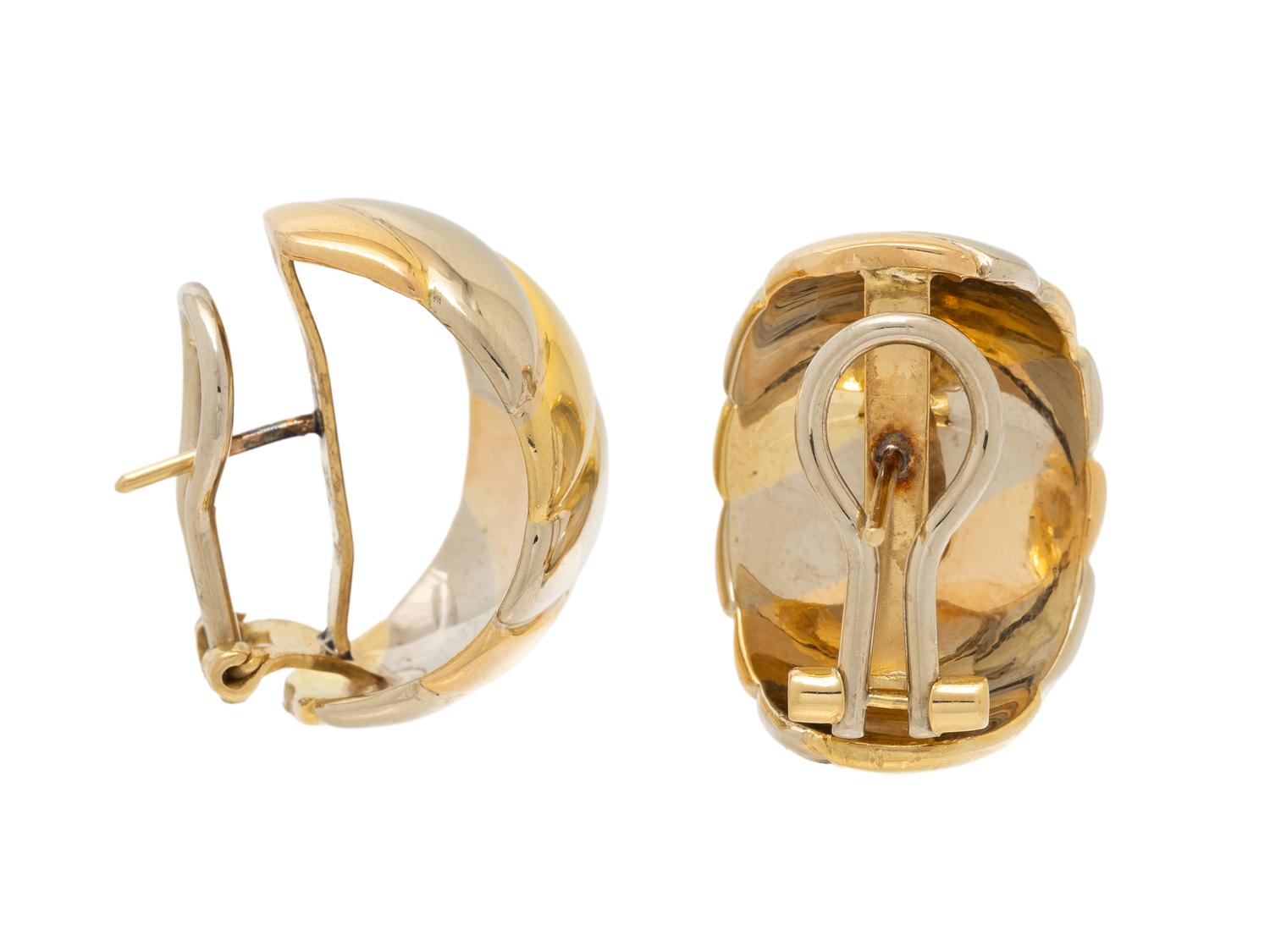 ITALIAN, BICOLOR GOLD EARRINGS