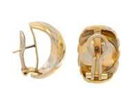 ITALIAN, BICOLOR GOLD EARRINGS
