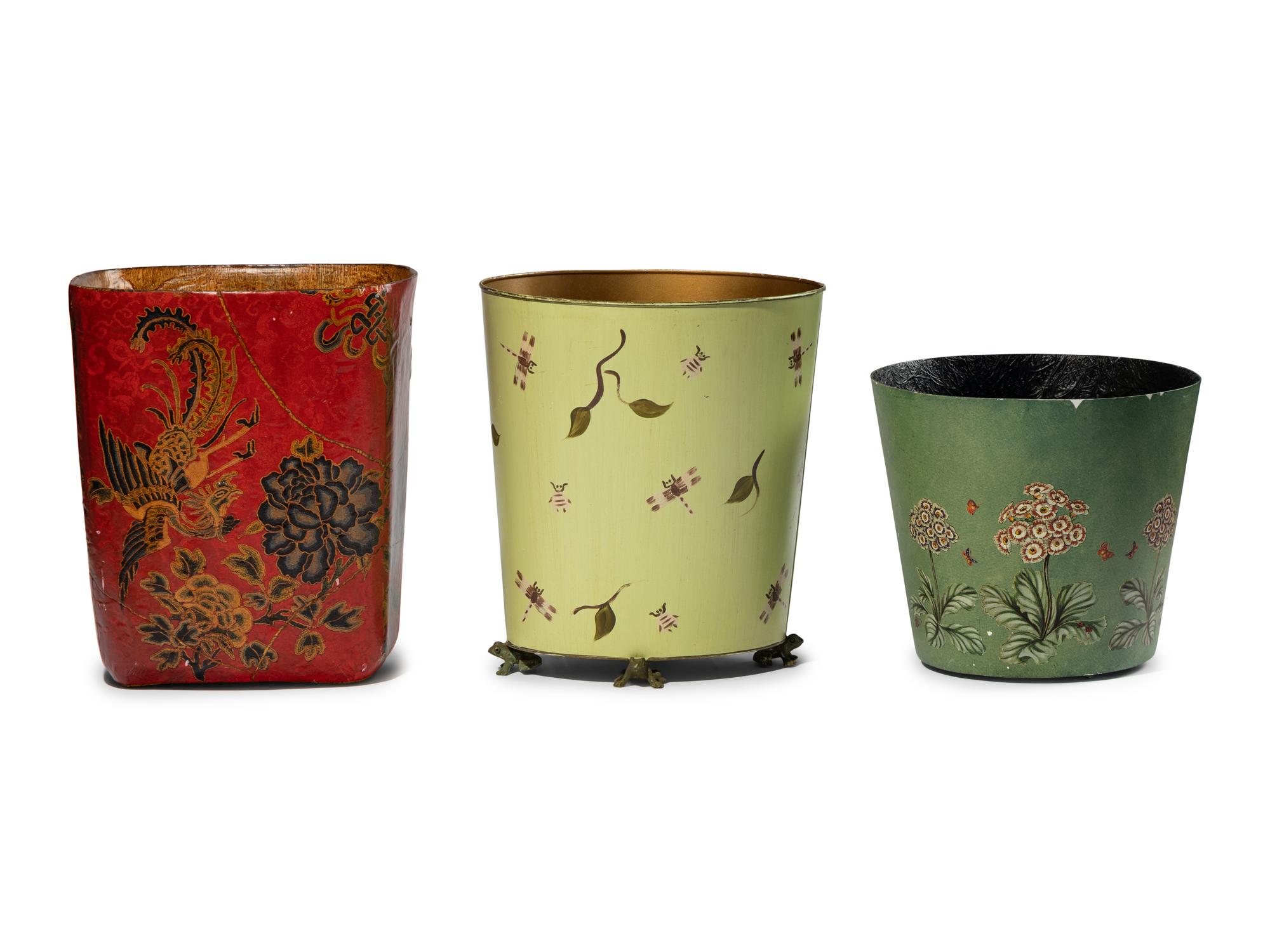 A Group of Three Wastepaper Baskets