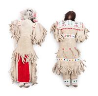 Ute Beaded Hide Dolls, Pair