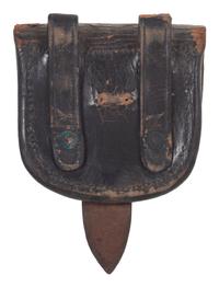 [CIVIL WAR]. Federal percussion cap pouch with "US" plate by S.H. Young, Newark, NJ.