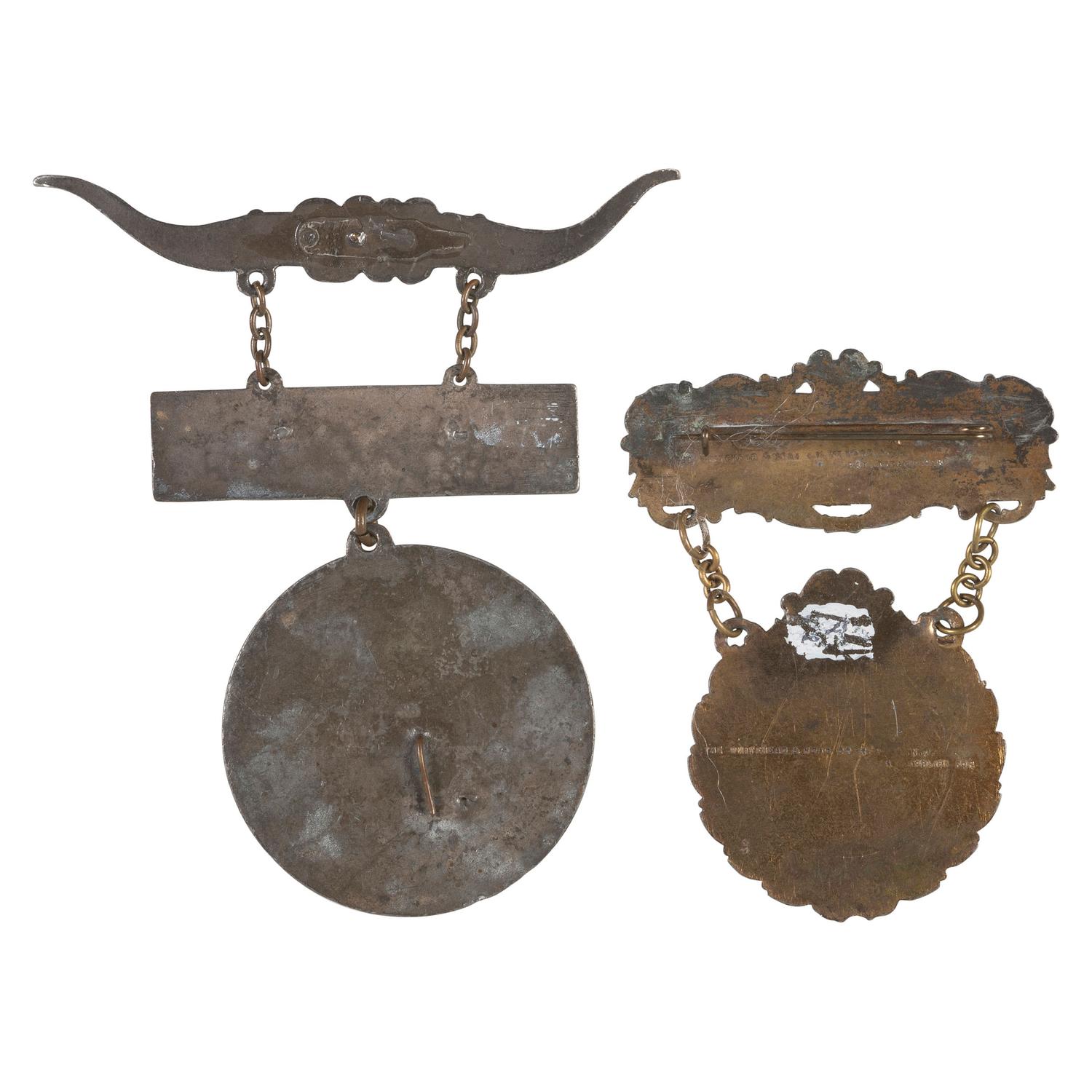 [WESTERN AMERICANA]. Early cattlemen badges from Kansas City and St. Louis.