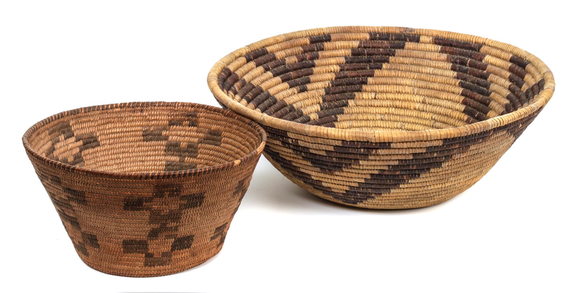 A Large Papago Bowl Height of larger 5 3/4 x width 16 3/4 inches.