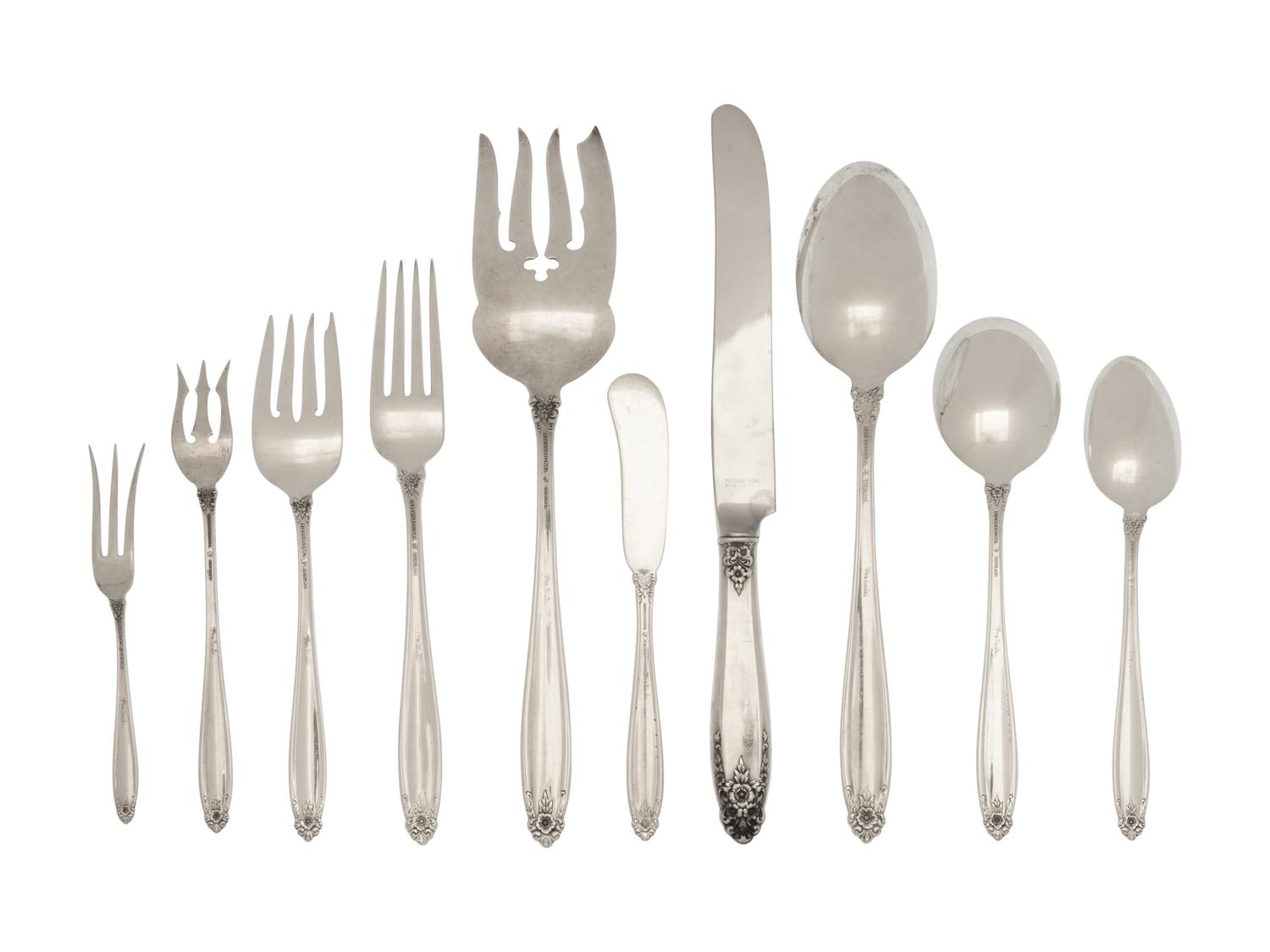 An American Silver Flatware Service